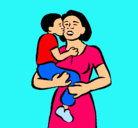 Dibujo Beso maternal pintado por mariaalejandra