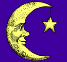 Dibujo Luna y estrella pintado por Anita
