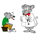 Dibujo Doctor y paciente ratón pintado por osieladrian