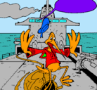 Dibujo Cigüeña en un barco pintado por noel