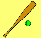 Dibujo Bate y bola de béisbol pintado por MOHAMED