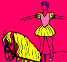Dibujo Trapecista encima de caballo pintado por jhanits