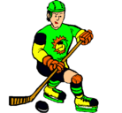 Dibujo Jugador de hockey sobre hielo pintado por diego