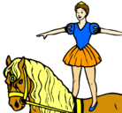 Dibujo Trapecista encima de caballo pintado por alfredo