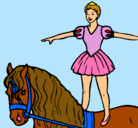 Dibujo Trapecista encima de caballo pintado por isabel