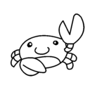 Dibujo Acuarel el cangrejo pintado por crabbiraby