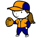 Dibujo Jugadora de béisbol pintado por Pati