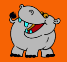 Dibujo Hipopótamo pintado por JAVIER