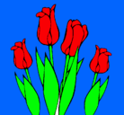 Dibujo Tulipanes pintado por paola