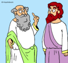 Dibujo Sócrates y Platón pintado por M.V