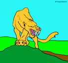 Dibujo Tigre con afilados colmillos pintado por iraia