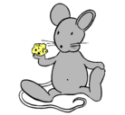 Dibujo Rata con queso pintado por mauriciot