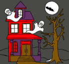 Dibujo Casa fantansma pintado por fg