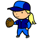 Dibujo Jugadora de béisbol pintado por rene