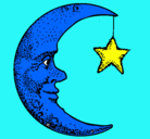 Dibujo Luna y estrella pintado por lubraska