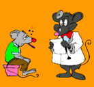 Dibujo Doctor y paciente ratón pintado por SAIOA
