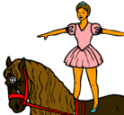 Dibujo Trapecista encima de caballo pintado por cristina