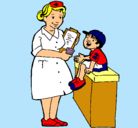 Dibujo Enfermera y niño pintado por karmen