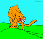 Dibujo Tigre con afilados colmillos pintado por DAVID.