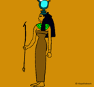 Dibujo Hathor pintado por paola