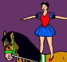 Dibujo Trapecista encima de caballo pintado por gema