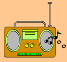 Dibujo Radio cassette 2 pintado por rocio
