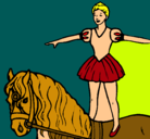 Dibujo Trapecista encima de caballo pintado por ANAILA