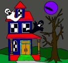 Dibujo Casa fantansma pintado por carlos