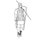 Dibujo Soldado romano pintado por caballer