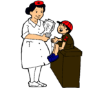 Dibujo Enfermera y niño pintado por ITZEL