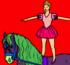 Dibujo Trapecista encima de caballo pintado por ALMAPABLO