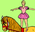 Dibujo Trapecista encima de caballo pintado por valeri