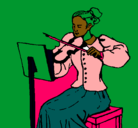 Dibujo Dama violinista pintado por javier