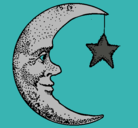 Dibujo Luna y estrella pintado por daniel