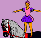 Dibujo Trapecista encima de caballo pintado por betilaguapa