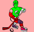 Dibujo Jugador de hockey sobre hielo pintado por marina