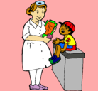 Dibujo Enfermera y niño pintado por CLAUDIA