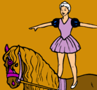 Dibujo Trapecista encima de caballo pintado por MARTINA