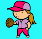 Dibujo Jugadora de béisbol pintado por ronny