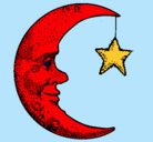 Dibujo Luna y estrella pintado por ANAILA