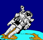 Dibujo Astronauta en el espacio pintado por cote