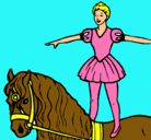 Dibujo Trapecista encima de caballo pintado por anaymarla