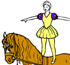 Dibujo Trapecista encima de caballo pintado por david