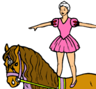 Dibujo Trapecista encima de caballo pintado por pabeva