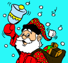 Dibujo Santa Claus y su campana pintado por paule