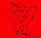 Dibujo Fantasma con sombrero de fiesta pintado por santiagobarrera