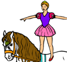 Dibujo Trapecista encima de caballo pintado por camila.d