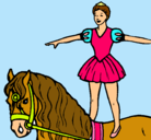 Dibujo Trapecista encima de caballo pintado por sarai