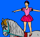 Dibujo Trapecista encima de caballo pintado por natalia
