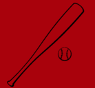 Dibujo Bate y bola de béisbol pintado por candela